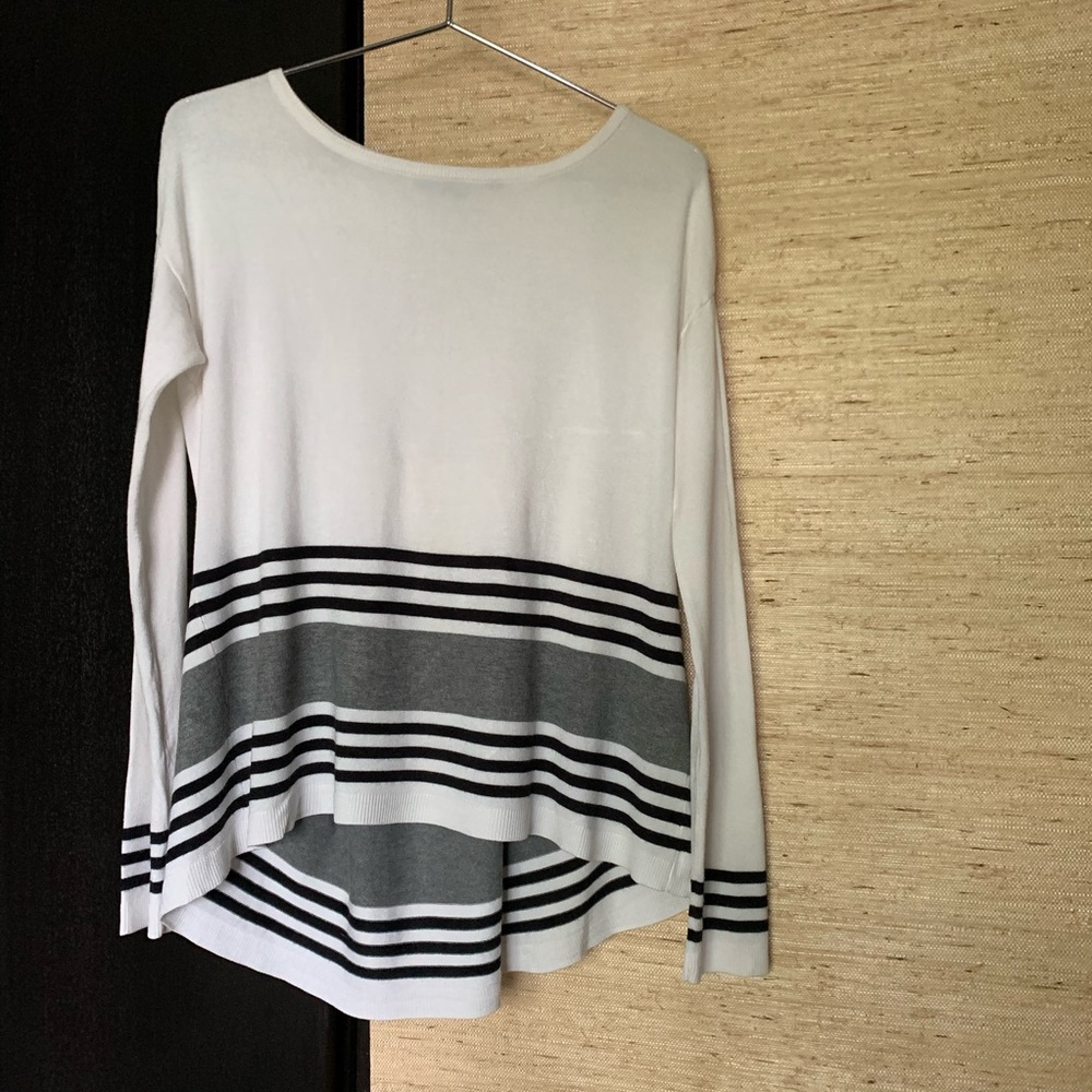 Patchington Black/White Hi-low L/S Sweater